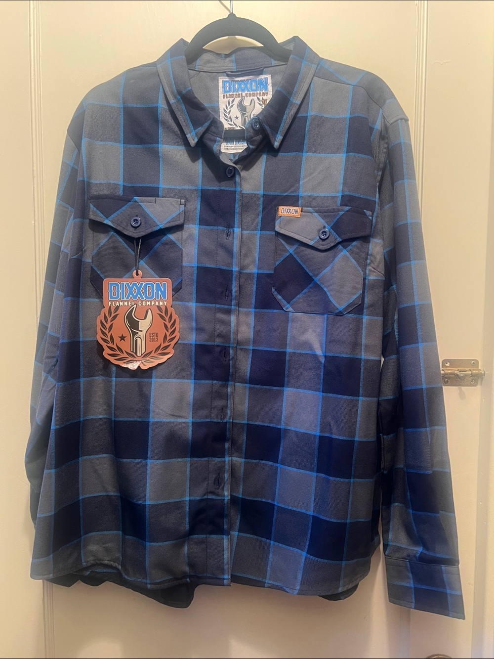 Dixxon Blue & Black Plaid The Wrench Women’s Flannel Shirt XXL NWT